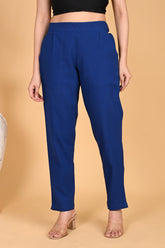 ROYAL BLUE CLASSIC COTTON PANTS - SKYTICK